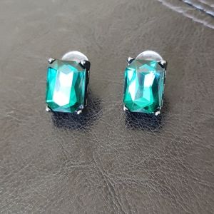 Emerald Fashion Post Button Earrings